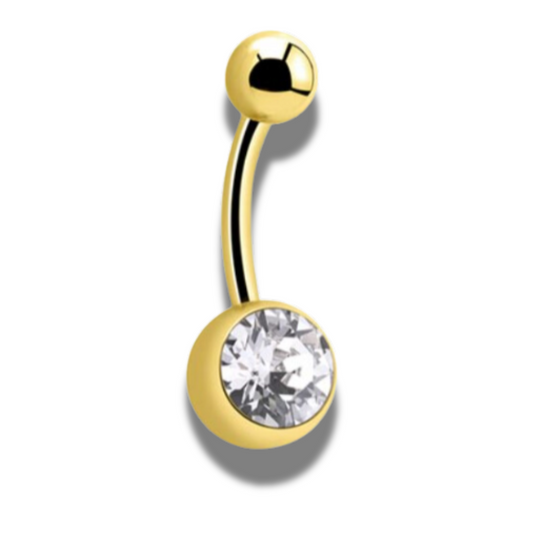 Sterile Titan Banane mit Strass Gold 10er Pack