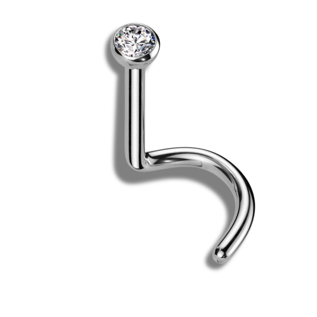 Steriler Titan Nasenstecker Strass